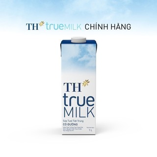 Thùng 12 hộp sữa tươi tiệt trùng TH true MILK có đường 1 L (1 L x 12)