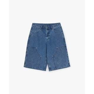 MLB - Quần short jeans nam Diagram Monogram Embossed_3LDPM0253-50INS