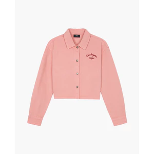 MLB - Áo sơ mi denim nữ cổ bẻ tay dài Varsity Culsive_3FDRV0144-07PKM