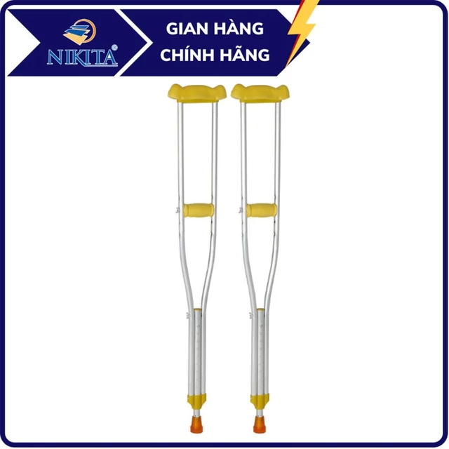 Nạng Chống Nách, Gậy Kẹp Nách Hỗ Trợ Tuỳ Chỉnh Chiều Cao - Chính Hãng Nikita