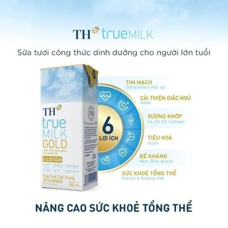 Thùng 24 hộp sữa tươi tiệt trùng vị tự nhiên TH true MILK GOLD dành cho người lớn tuổi 180ml