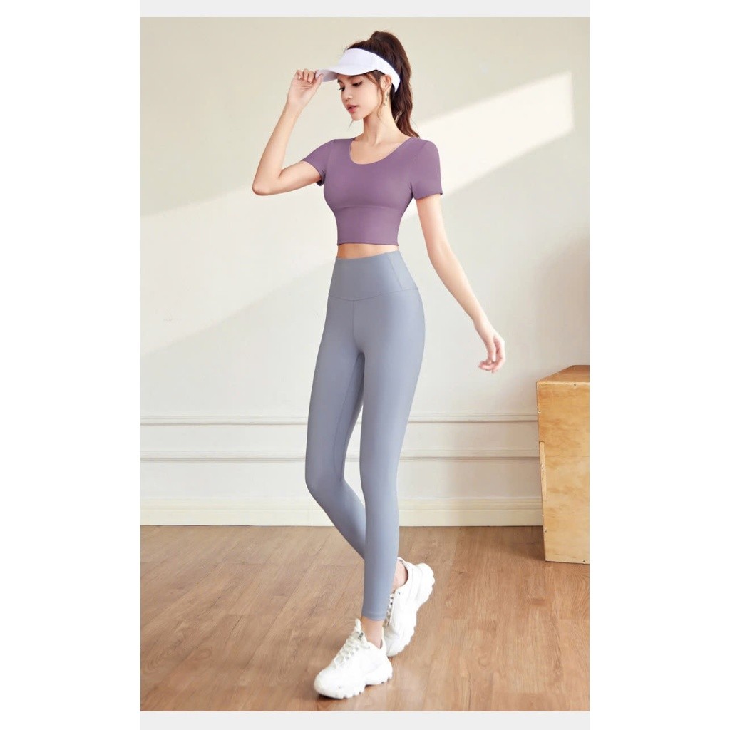 Ảnh Đồ tập gym nữ LUHAZO set quần áo tập pickleball yoga đi bộ thể dục thể thao đan chéo lưng có mút ngực MD011&MT2 3