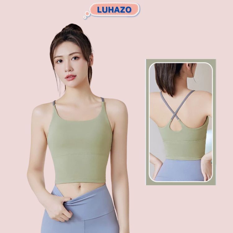 Ảnh Áo tập gym nữ yoga LUHAZO bra có mút ngực chất xịn mịn cao cấp MB005 CT Pickleball 1