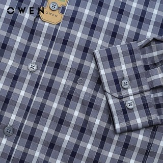 OWEN - Áo sơ mi dài tay Regularfit AR240500DT màu Xám đậm chất liệu Viscose - Polyester