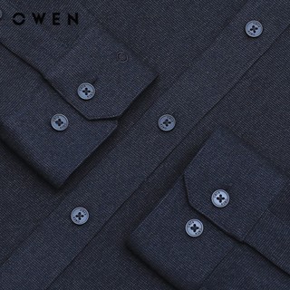 OWEN - Áo sơ mi dài tay Regular Fit AR240729D màu Xanh tím than chất liệu Polyester