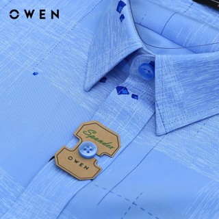 OWEN - Áo sơ mi dài tay Regularfit AR240703DT màu Xanh chất liệu Modal-Polyester- Spandex