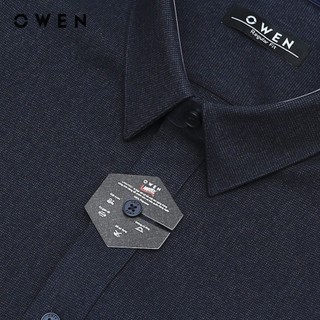 OWEN - Áo sơ mi dài tay Regular Fit AR240729D màu Xanh tím than chất liệu Polyester