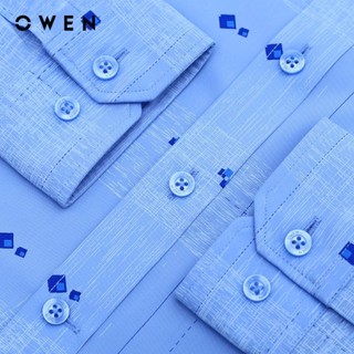 OWEN - Áo sơ mi dài tay Regularfit AR240703DT màu Xanh chất liệu Modal-Polyester- Spandex