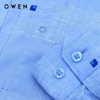OWEN - Áo sơ mi dài tay Regularfit AR240703DT màu Xanh chất liệu Modal-Polyester- Spandex