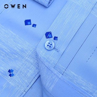 OWEN - Áo sơ mi dài tay Regularfit AR240703DT màu Xanh chất liệu Modal-Polyester- Spandex