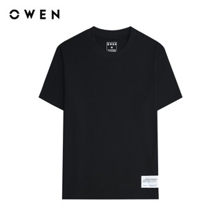 OWEN - Áo Tshirt ngắn tay Relaxfit TSN243825 màu Đen chất liệu CVC Spandex
