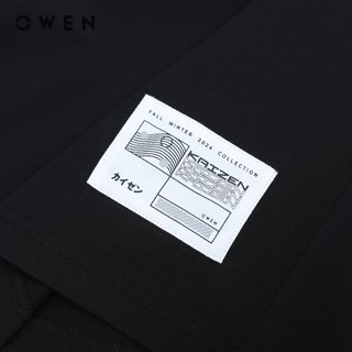 OWEN - Áo Tshirt ngắn tay Relaxfit TSN243825 màu Đen chất liệu CVC Spandex