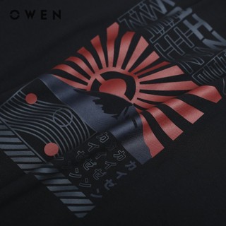OWEN - Áo Tshirt ngắn tay Relaxfit TSN243825 màu Đen chất liệu CVC Spandex