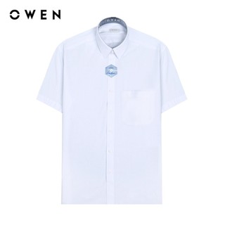 OWEN - Áo sơ mi ngắn tay Body Fit AB240303NT màu Trắng chất liệu Polyester Nano