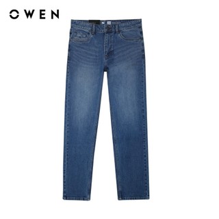 OWEN - Quần jean Regular Fit QJR231899 màu Xanh chất liệu Cotton-Spandex