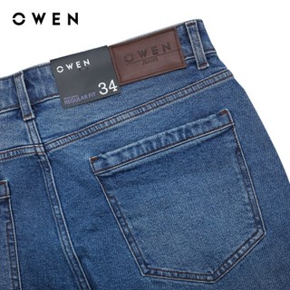 OWEN - Quần jean Regular Fit QJR231899 màu Xanh chất liệu Cotton-Spandex