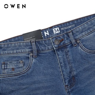 OWEN - Quần jean Regular Fit QJR231899 màu Xanh chất liệu Cotton-Spandex