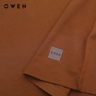 OWEN - Áo Tshirt ngắn tay Body Fit TSN233234 màu Nâu chất liệu COTTON MODAL