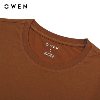 OWEN - Áo Tshirt ngắn tay Body Fit TSN233234 màu Nâu chất liệu COTTON MODAL