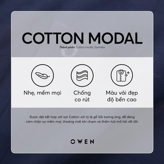OWEN - Áo Tshirt ngắn tay Body Fit TSN233234 màu Nâu chất liệu COTTON MODAL