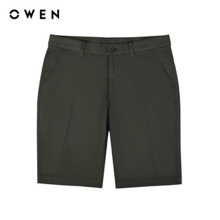 OWEN - Quần short Slim Fit SK231929 màu Xanh rêu chất liệu CVC Spandex