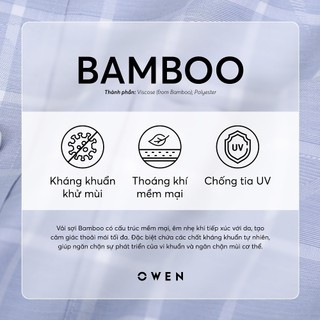 OWEN - Áo sơ mi ngắn tay Body Fit AB240714NT màu Be chất liệu Viscose (From bamboo) - Polyester - Spandex