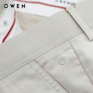 OWEN - Quần short Slim Fit SK241374 màu Be chất liệu Renu
