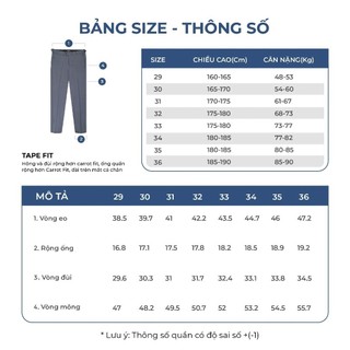 OWEN - Quần tây Tape Fit QT231754 màu Ghi chất liệu Nano