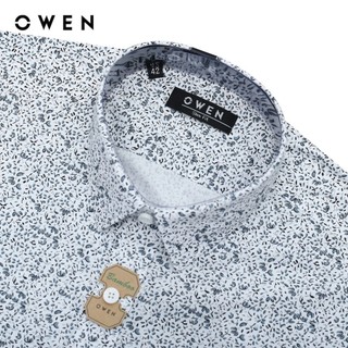 OWEN - Áo sơ mi ngắn tay Slim Fit AS240555N màu Trắng chất liệu Bamboo