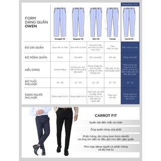 OWEN - Quần tây Carrot Fit QCAT231736 màu Be chất liệu TR Spandex