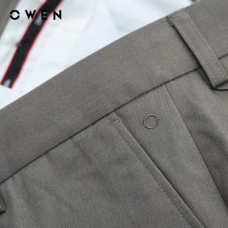 OWEN - Quần tây Carrot Fit QCAT231736 màu Be chất liệu TR Spandex