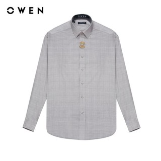 OWEN - Áo sơ mi dài tay Slim Fit AS240538D màu Be chất liệu Bamboo