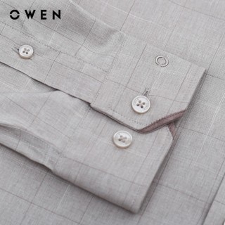 OWEN - Áo sơ mi dài tay Slim Fit AS240538D màu Be chất liệu Bamboo