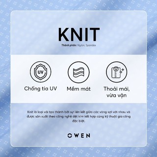 OWEN - Áo sơ mi dài tay Slim Fit AS240006D màu Navy chất liệu Knit