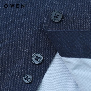 OWEN - Áo sơ mi dài tay Slim Fit AS240006D màu Navy chất liệu Knit