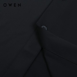 OWEN - Áo sơ mi ngắn tay Regular Fit AR230343NT màu Đen chất liệu Bamboo-Polyester