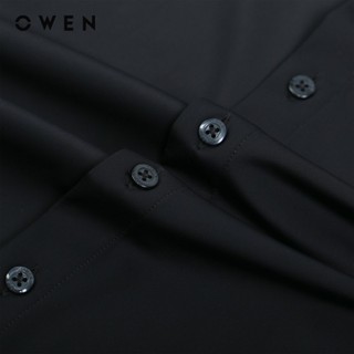OWEN - Áo sơ mi ngắn tay Regular Fit AR230343NT màu Đen chất liệu Bamboo-Polyester