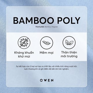OWEN - Áo sơ mi ngắn tay Regular Fit AR230343NT màu Đen chất liệu Bamboo-Polyester