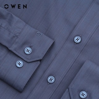 OWEN - Áo sơ mi dài tay Slim Fit AS240535D màu Xanh tím than chất liệu Polyester-Viscose-Spandex