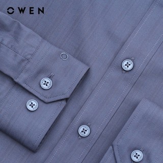 OWEN - Áo sơ mi dài tay Slim Fit AS240535D màu Xanh tím than chất liệu Polyester-Viscose-Spandex