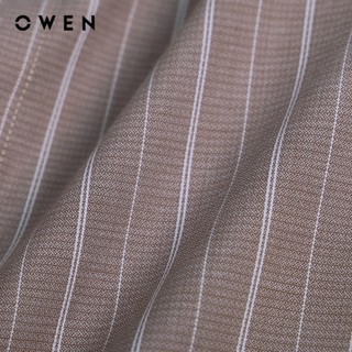 OWEN - Áo sơ mi dài tay Slim Fit AS230620D màu Nâu chất liệu Spandex