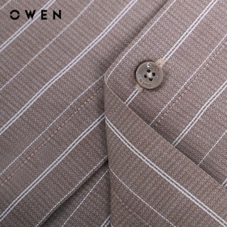 OWEN - Áo sơ mi dài tay Slim Fit AS230620D màu Nâu chất liệu Spandex