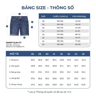 OWEN - Quần short Slim Fit SK241232 màu Xanh đen chất liệu CVC Spandex