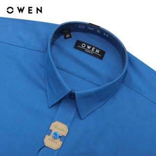 OWEN - Áo sơ mi dài tay Regularfit AR240551DT màu Xanh đậm chất liệu Bamboo