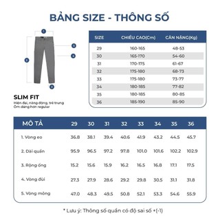 OWEN - Quần jean Slim Fit QJS241263 màu Xám nhạt chất liệu Cotton- Spandex