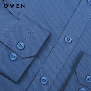 OWEN - Áo sơ mi dài tay Slim Fit AS230652D màu Xanh chất liệu Bamboo