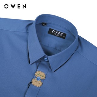OWEN - Áo sơ mi dài tay Slim Fit AS230652D màu Xanh chất liệu Bamboo