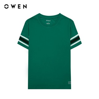 OWEN - Áo Tshirt ngắn tay Body Fit TSN231460 màu Xanh lá chất liệu CVC Spandex