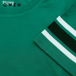 OWEN - Áo Tshirt ngắn tay Body Fit TSN231460 màu Xanh lá chất liệu CVC Spandex