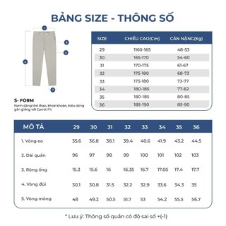 OWEN - Quần tây S-Form QG242423 màu Xanh tím than chất liệu Polyester